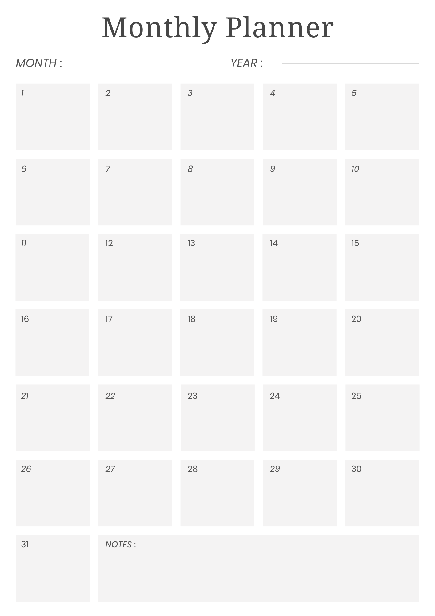 Productivity Planner (Digital Download)